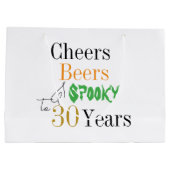 30th Birthday Halloween Spooky Cheers Beers Party ラージペーパーバッグ (裏面)