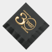 30th Birthday happy b'day名前をカスタムする 箔ナプキン (右)