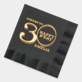 30th Birthday happy b'day名前をカスタムする 箔ナプキン (左)