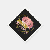 30th birthday hello 30 Personalized heart スタンダードカクテルナプキン (角)