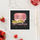 30th birthday hello 30 Stylish Personalized スタンダードカクテルナプキン (インサイチュ)
