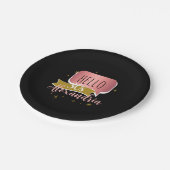 30th birthday hello 30 Stylish Personalized ペーパープレート (アングル)