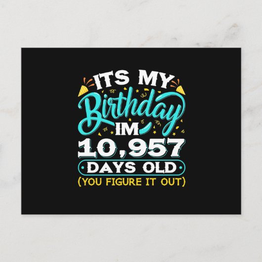 30th Birthday | It Is My 30th Birthday ポストカード (正面)