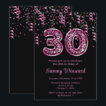 30th Birthday Leopard Print Balloons with紙吹雪 招待状<br><div class="desc">ピンクエレガントの紙吹雪とヒョウ柄の30位の誕生日を迎える。この文字は、手書きのスクリプトとモダンサンセリフのフォントを組み合わせて、上品で洗練された外観を実現する。</div>
