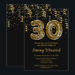 30th Birthday Leopard Print Balloons with紙吹雪 招待状<br><div class="desc">この華エレガントやかな誕生日の招待状は、金ゴールド紙吹雪とヒョウ印刷で30位を特徴とする。この文字は、手書きのスクリプトとモダンサンセリフのフォントを組み合わせて、上品で洗練された外観を実現する。</div>