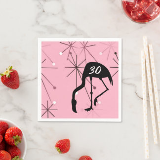 30th Birthday MidCentury Modern Atomic Starburst スタンダードカクテルナプキン