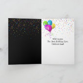 30th Birthday Neon Polygon Abstract  カード (内部)