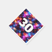 30th Birthday Neon Polygon Abstract  スタンダードカクテルナプキン (角)