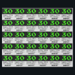 30th Birthday - Nerdy / オタク系のスタイル「30」と名前 ラッピングペーパー<br><div class="desc">このネディでおもしろい誕生日をテーマにしたラッピング紙デザインは、黒い色の背景に大きな緑のヴィンテージビデオゲームスタイル番号「30」を備えている。また、誕生日の挨拶メッセージ「30歳の誕生日おめでとう」と名前も付パーソナライズされたいている。このようなおもしろいラップ紙は、コンピューティング歴史家やコンピュータのプログラマー与えや、8ビットのコンピュータゲームが本当に好きな人への30歳の誕生日の贈り物をラップするために使用されるかもしれない。[～Z0000403]</div>
