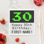 30th Birthday - Nerdy /スタイル「30」 & Name スタンダードランチョンナプキン (インサイチュ)