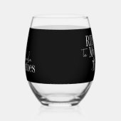 30th Birthday Party RIP 20s Black and White ステムなしワイングラス (左)