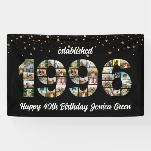 30th birthday Photo Collage established 1996 横断幕 (横)