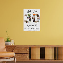 30th Birthday Photo Collage Sign look who's 30 ポスター