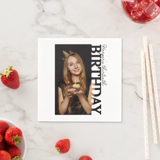 30th Birthday Photo college Party  スタンダードカクテルナプキン (インサイチュ)