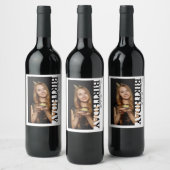 30th Birthday Photo college Party ワインラベル (ボトル)