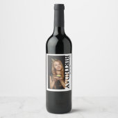 30th Birthday Photo college Party ワインラベル (正面)