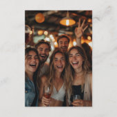 30th birthday photo thanks black and gold サンキューカード (裏面)