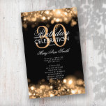 30th Birthday Program Glam Lights金ゴールドメニュー チラシ<br><div class="desc">「エレガントBirthday Party Program」金ゴールド文字付きスパークル&ライト付きデザインカスタム。</div>