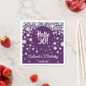 30th birthday purple diamonds名 スタンダードカクテルナプキン (インサイチュ)
