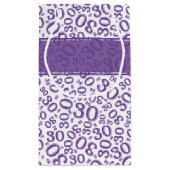 30th Birthday Random Number Pattern Purple/White スモールペーパーバッグ (裏面)