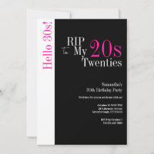 30th Birthday RIP 20sこんにちは30sパーティーブラックピンク