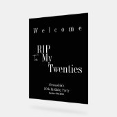 30th Birthday RIP 20sパーティーへようこそ アクリルサイン (傾斜)