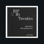 30th Birthday RIP 20s白黒パーティー スタンダードカクテルナプキン<br><div class="desc">これは30歳モダンの誕生日で、ハロウィーンの大人のパーティーデザイン。このシンプルRIP 20sデザインは、タイポグラフィと白黒のクラシックでスタイリッシュある。テンプレートは、単にあなたの名前を追加するために設定され、ハロウィーンの誕生日パーティー詳細。30歳クールの誕生日パーティーとおもしろい、ハロウィーンをテーマにした。パーソナライズするには、単にパーソナライズこのボタンを使用して名前とパーティー日付を追加し、ここで年齢または残りの文字を変更することができもしる。色またはデザインを変更するには、フォント編集ツールをチェックアウトする。あなたもしは救済、パーソナライゼーションと一致する製品、またはカスタム設計のため連絡に、zazzleチャットで私が必要である。</div>