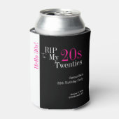30th Birthday RIP 20s Hello 30s Party Black Pink 缶クーラー (缶正面)