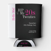 30th Birthday RIP 20s Hello 30s Party Black Pink 缶クーラー (正面)
