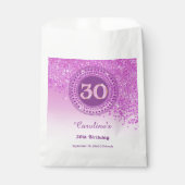 30th Birthday | Sparkling Pink Gold Glitter フェイバーバッグ (正面)