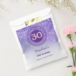 30th Birthday | Sparkling Purple Gold Glitter フェイバーバッグ