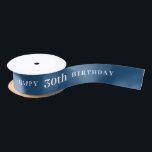 30th Birthday Steelブルーリボン サテンリボン<br><div class="desc">誕生日の記念日に色の付いたリボン祝のカスタムデザイン。自由にカスタマイズ文字と年。</div>