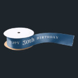 30th Birthday Steelブルーリボン サテンリボン<br><div class="desc">誕生日の記念日に色の付いたリボン祝のカスタムデザイン。自由にカスタマイズ文字と年。</div>