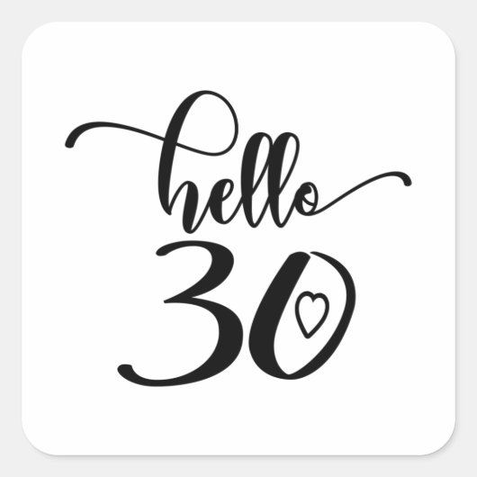 30th Birthday Women Hello 30 Cute 30 Years Old スクエアシール (正面)