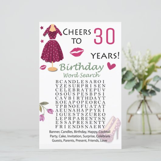 30th Birthday Word検索ゲーム (スタンド正面)