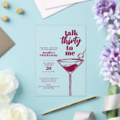 30th Cocktail Birthday Pink Talk Thirty To Me  アクリル招待状 (インサイチュ (ウェディング))