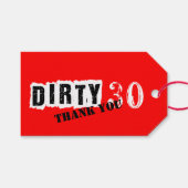 30th Dirty 3030赤い誕生日パーティーを見る ギフトタグ (正面(横))