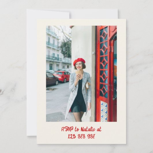 30th Hand 書 Cakeの写真予測できな誕生日 招待状 (裏面)