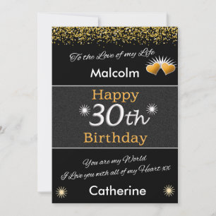 30th Mans誕生日カードヴィンテージ 招待状