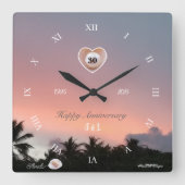 30th Pearl's Anniversaryをパーソナ結婚ライズ スクエア壁時計 (正面)