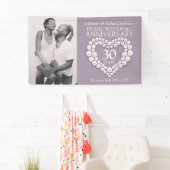 30th pearl's anniversary結婚ハート写真 横断幕 (インサイチュ)