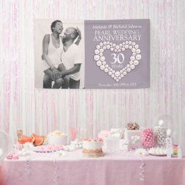 30th pearl's anniversary結婚ハート写真 横断幕
