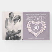 30th pearl's anniversary結婚ハート写真 横断幕 (横)