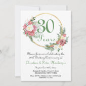 30th Pearl's Anniversary 結婚バラ金ゴールドフレーム 招待状 (正面)