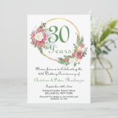 30th Pearl's Anniversary 結婚バラ金ゴールドフレーム 招待状 (スタンド正面)