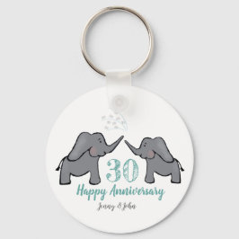 30th pearl's anniversary elephant key ring(珠玉の結婚周年 キーホルダー