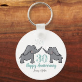 30th pearl's anniversary elephant key ring(珠玉の結婚周年 キーホルダー (正面)