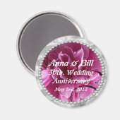 30th,'s anniversary 結婚 Pearls & Pinkフローラスイ マグネット (正面/裏面)