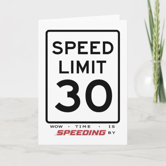 30th Speed Limit誕生日・カード サンキューカード (正面)