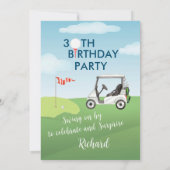 30th Surprise Birthday Party Men's Golf Theme 招待状 (裏面)